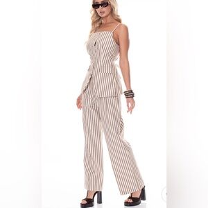 0312. 2pc set TRIPES PANTS COLORBLOCK 2PC. SET